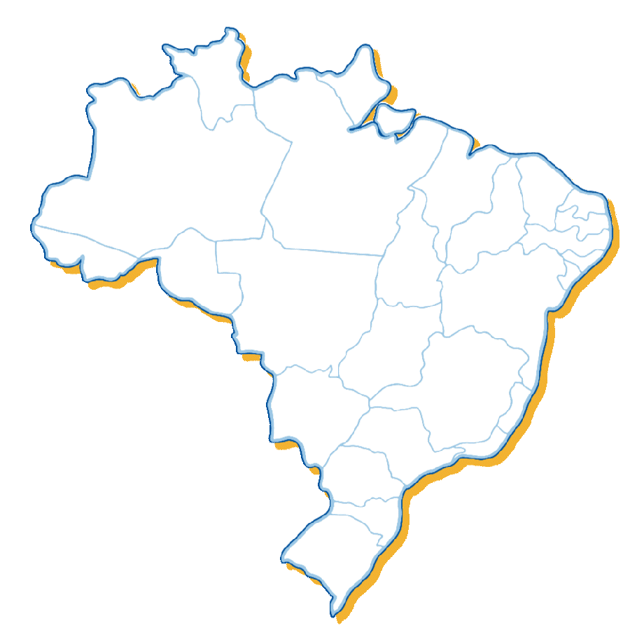 Mapa do Brasil mostrando cobertura nacional da Fazotu Transportes